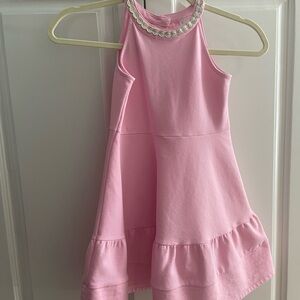 Janie and Jack Pink Oval Trim Ponte Dress — PINK